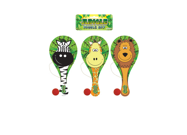 Paddleball-Schläger 'Dschungel', Holz, 22 cm, 3 Varianten - Outdoor-Spielzeug für Kinder TK Gruppe® Grosshandel 