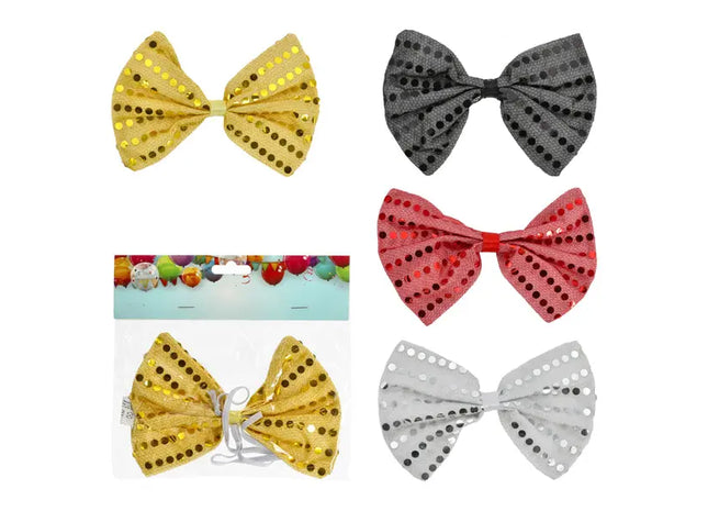 Pailletten-Fliegen-Set, 4er-Pack, Bunte Auswahl, Stilvolle Accessoires für Partys TK Gruppe® Grosshandel 