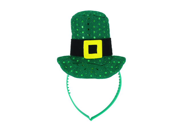 Pailletten-Haarreif mit Mini Irish Hut, St. Patrick's Day Zubehör TK Gruppe® Grosshandel 