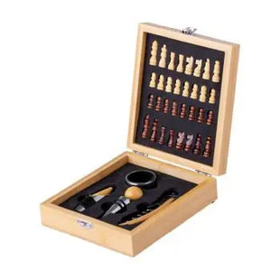Paluk Kombi-Set: Schach und Wein - Naturholz, Unterhaltsam und Funktionell TK Gruppe® Grosshandel 