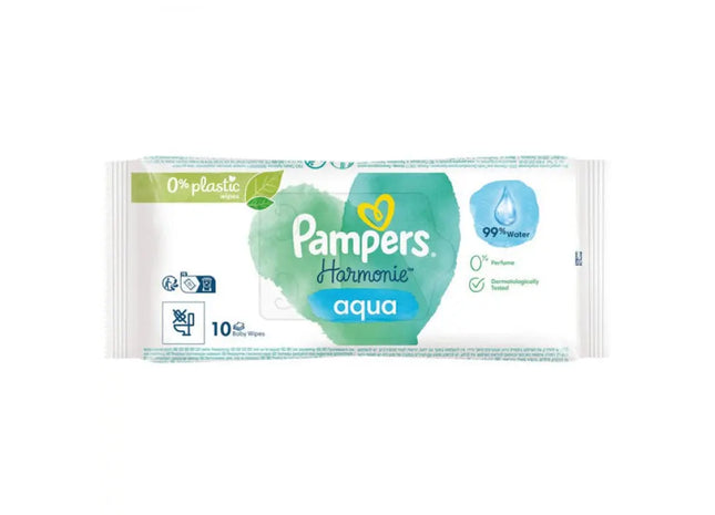 Pampers Aqua Pure Feuchttücher, 10er Pack - Sanft & Natürlich für Babypflege TK Gruppe® Grosshandel 