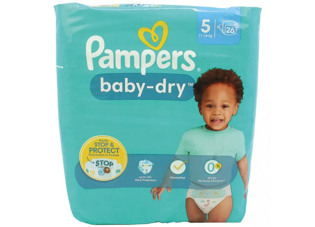 Pampers Baby Dry Diapers, Size 5 Junior (11-16kg) - Optimal Comfort & Leak Prevention, Value Pack TK Gruppe® Grosshandel 