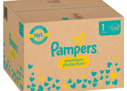 Pampers Premium Schutz Windeln, Größe 1 New Baby, 180 Stück - Sanfter Schutz für Neugeborene TK Gruppe® Grosshandel 