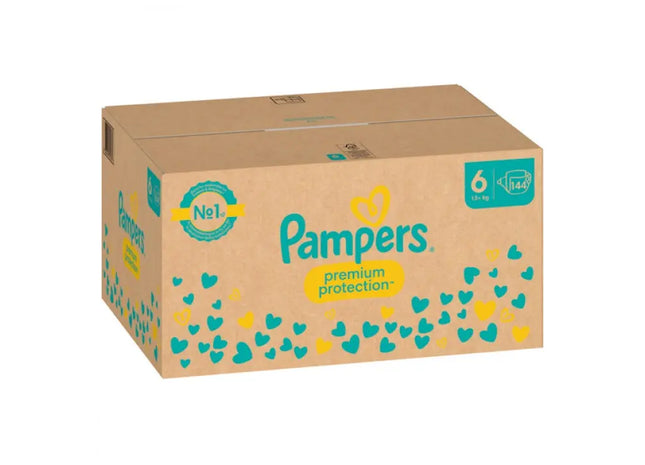 Pampers Premium Schutz Windeln, Größe 6 XL, 13+ kg, 144 Stück - Optimaler Komfort & Trockenheit TK Gruppe® Grosshandel 