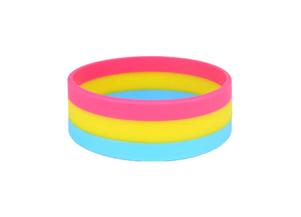 Pansexuelles Armband aus Silikon, 2,5 x 20 cm, Regenbogenfarben, Unisex TK Gruppe® Grosshandel 
