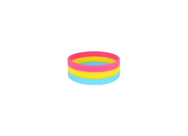 Pansexuelles Armband aus Silikon, 2,5 x 20 cm, Regenbogenfarben, Unisex TK Gruppe® Grosshandel 
