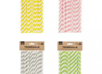 Papier-Trinkhalme, Umweltfreundlich, 20cm, 40 Stück, 4 Farben TK Gruppe® Grosshandel 