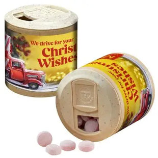 Papier-Werbedose mit Bären Company Glühweinbonbons - Hochwertiger Druck inklusive TK Gruppe® Grosshandel 