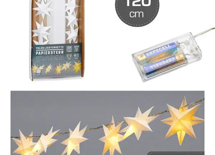 Papierstern LED Lichterkette, 10 LEDs, Länge 120cm TK Gruppe® Grosshandel 