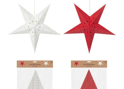 Papierstern, 5 Zacken, groß, 2er-Set, 70 cm Durchmesser - Perfekte festliche Hängedekoration TK Gruppe® Grosshandel 