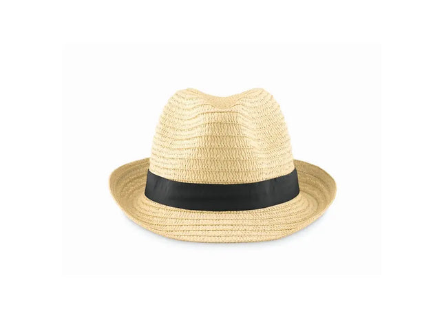 Papierstroh-Hut BOOGIE: Schwarz, Stilvoll, Leicht für Sommer und Freizeit TK Gruppe® Grosshandel 