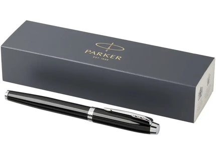 Parker IM Tintenroller – Eleganz in Schwarz & Chrom mit Schwarzer Mine TK Gruppe® Grosshandel 