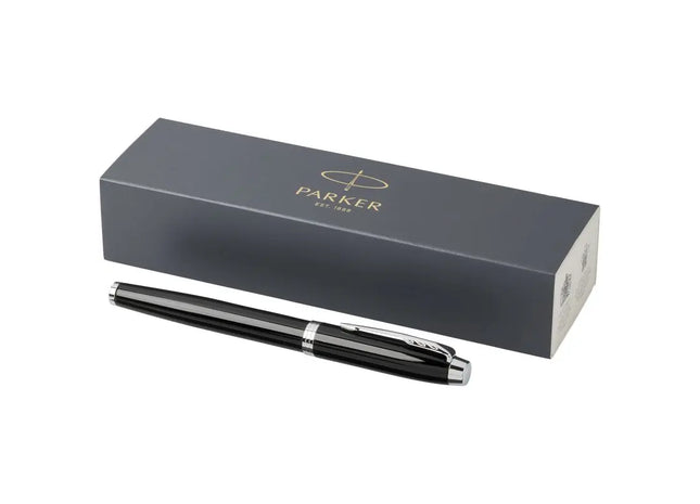 Parker IM Tintenroller – Eleganz in Schwarz & Chrom mit Schwarzer Mine TK Gruppe® Grosshandel 