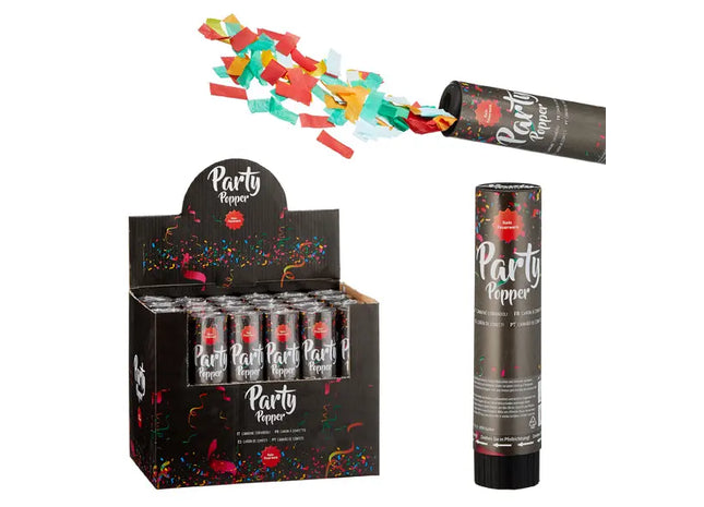 Party Popper Klassik, mittel, 20 cm - Perfekte Konfetti-Kanone für Partys & Feiern TK Gruppe® Grosshandel 