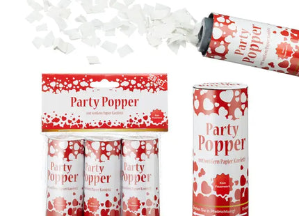 Party Popper LOVE, 3er-Set, klein, 10cm - Feiern Sie die Liebe mit einem lustigen Knall TK Gruppe® Grosshandel 