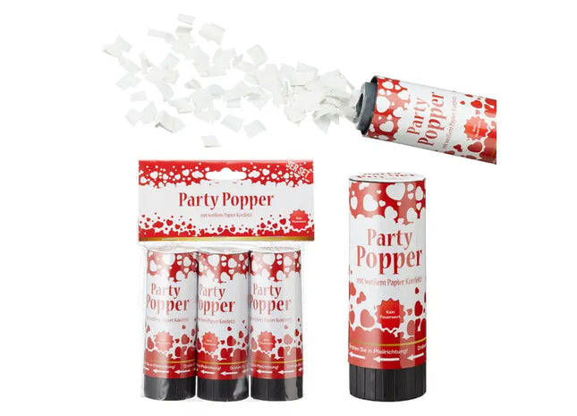 Party Popper LOVE, 3er-Set, klein, 10cm - Feiern Sie die Liebe mit einem lustigen Knall TK Gruppe® Grosshandel 