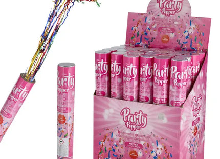 Party Popper mit 4 m Luftschlangen, 30 cm - Perfekte Konfetti-Kanone für Partys & Feste TK Gruppe® Grosshandel 