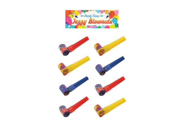 Party-Tröten im Jazzy-Design, 4cm, 3 sortierte Farben - Ideal für Feste & Feiern TK Gruppe® Grosshandel 