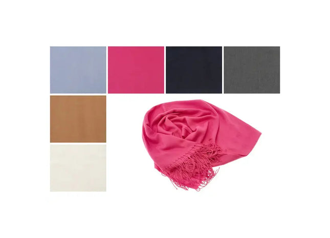 Pashmina Schals, Unifarben, 70x200 cm, 6er-Set, Elegant & Weich - 100 Zeichen TK Gruppe® Grosshandel 
