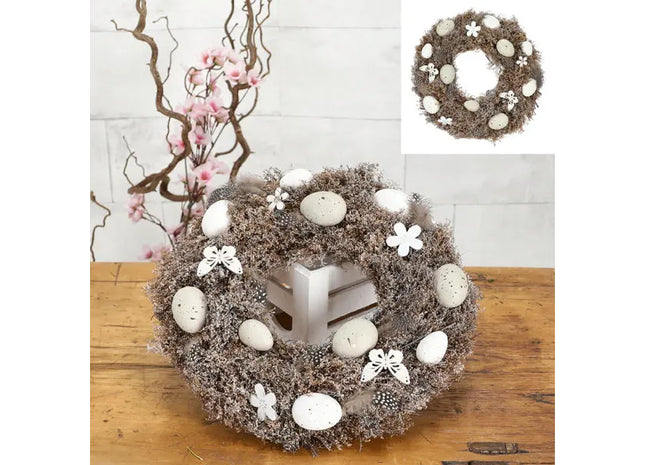 Pastellfarbener Osterkranz, 30 cm Durchmesser - Frühlingshafter Türschmuck TK Gruppe® Grosshandel 