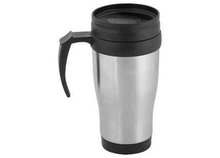 Patrol Duo-Thermobecher 450 ml in Silber-Schwarz – Ideal für unterwegs TK Gruppe® Grosshandel 