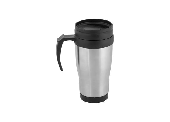 Patrol Duo-Thermobecher 450 ml in Silber-Schwarz – Ideal für unterwegs TK Gruppe® Grosshandel 