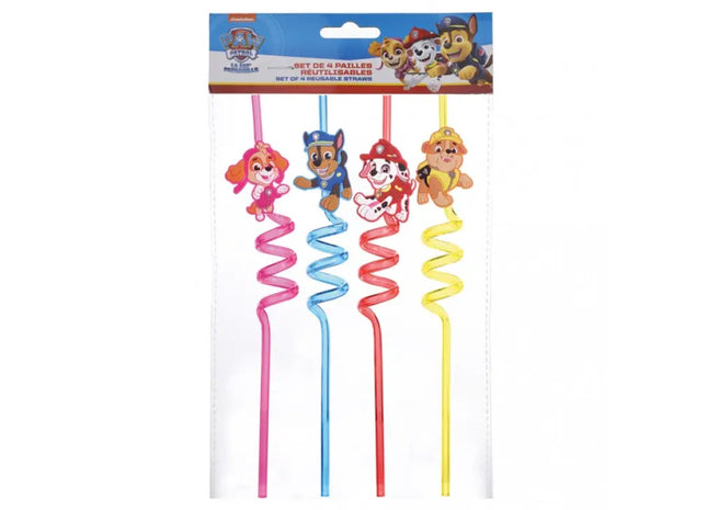 Paw Patrol Beverage Straws Set of 4, Assorted Pack of 4 TK Gruppe® Grosshandel 