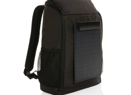 Pedro AWARE™ RPET Rucksack mit 5W Solarpanel – Innovativ Schwarz TK Gruppe® Grosshandel 