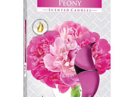 Peony Scented Tea Lights: 6 Fragrant Candles in Foldable Packaging - Floral Aromatherapy Set TK Gruppe® Grosshandel 