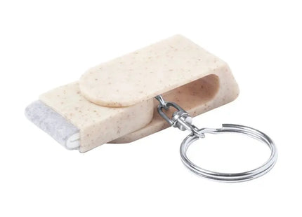 Perix Keychain mit Bildschirmreiniger - Natürliche Holzoptik - Praktisches Zubehör für den Alltag TK Gruppe® Grosshandel 