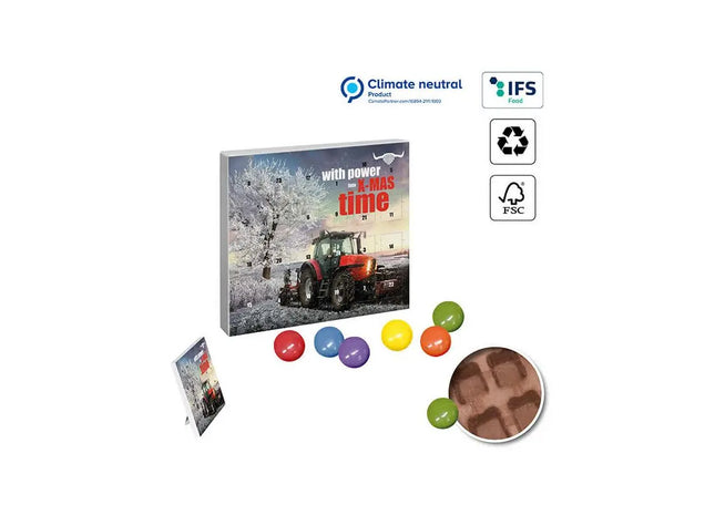 Personalisierbarer Mini-Adventskalender mit Schokolinsen von reinpapier TK Gruppe® Grosshandel 