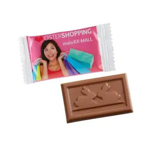 Personalisierte MIDI-Schoko-Täfelchen für Ostern in traditioneller Folie TK Gruppe® Grosshandel 