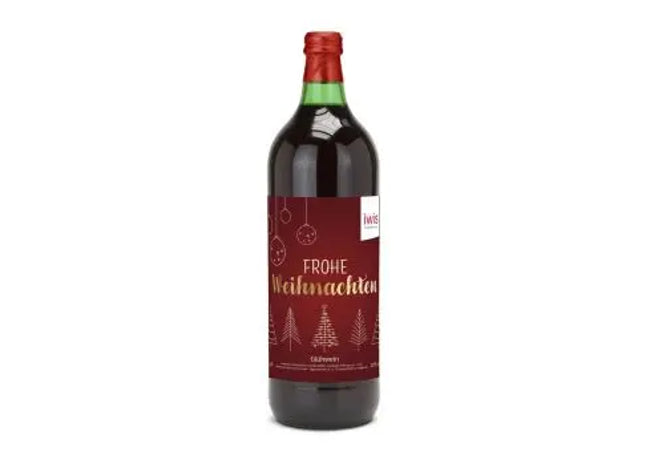 Personalisierter Glühwein: Flasche grün, 1 l – Individuelles Etikett TK Gruppe® Grosshandel 