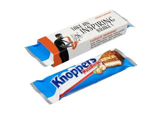 Personalisierter Knoppers Riegel mit individuellem Druck - Ideal als Snack TK Gruppe® Grosshandel 