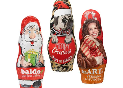 Personalisierter MIDI-Schoko-Weihnachtsmann, ideal als süßes Präsent TK Gruppe® Grosshandel 