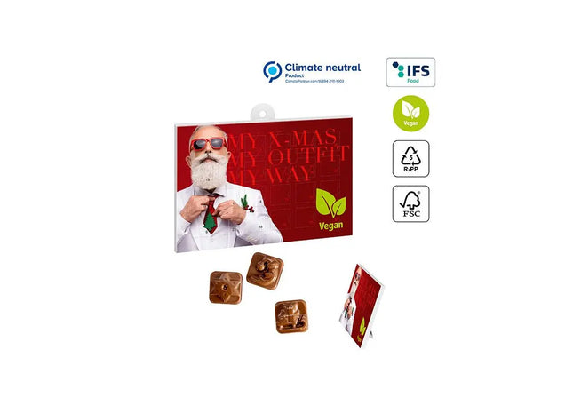 Personalisierter veganer A5-Schoko-Adventskalender, umweltfreundlich TK Gruppe® Grosshandel 