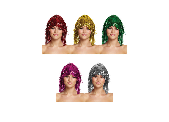 Perücke Klassisch Einzel, Klar 5 Stück Sortiert 20G - Karneval Fasching Verkleidung Accessoire TK Gruppe® Grosshandel 