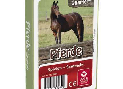 Pferde-Quartett Spiel, 33 Blatt in dekorativer Faltschachtel - Lerne spielerisch Pferde kennen TK Gruppe® Grosshandel 