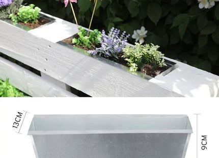Pflanzkasten verzinktes Stahlblech für Europaletten, 38cm Breite – Moderner Pflanzkasten | Stilvolle Stahl-Paletten-Pflanzbox TK Gruppe® Grosshandel 