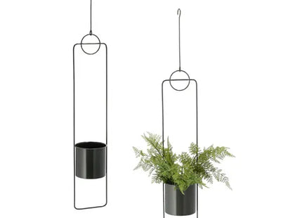 Pflanztopf zum Hängen, anthrazit, ca. 88cm Höhe – Stilvoller Pflanzkübel | Moderner Hängepflanztopf TK Gruppe® Grosshandel 