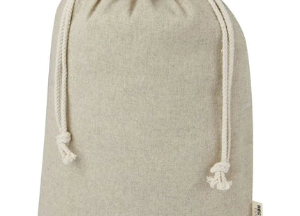 Pheebs Großer Zuziehbeutel aus Recyclingbaumwolle 4L, Heather Natur, Öko-Schick TK Gruppe® Grosshandel 