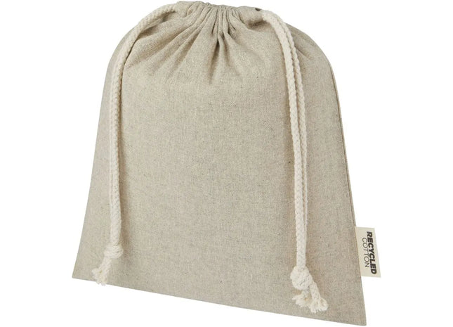 Pheebs Mittlerer Zuziehbeutel 1,5L aus Recyclingbaumwolle, Heather Natur, Modern TK Gruppe® Grosshandel 