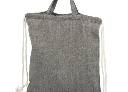 Pheebs recycelter Rucksack mit Kordelzug 6L - Heather Schwarz & Nachhaltig TK Gruppe® Grosshandel 