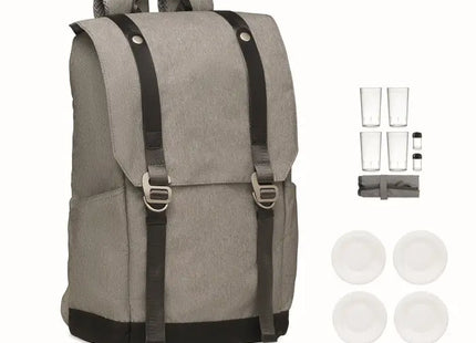 Picknick-Rucksack COZIE in Grau - leicht, geräumig, stilvoll TK Gruppe® Grosshandel 