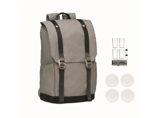 Picknick-Rucksack COZIE in Grau - leicht, geräumig, stilvoll TK Gruppe® Grosshandel 