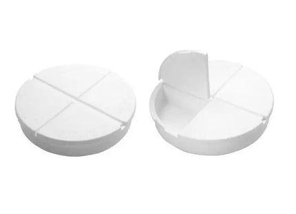 Pillendose Gamma (4 Fächer, aufklappbare Deckel) – Weiß, praktische und organisierte Aufbewahrungslösung TK Gruppe® Grosshandel 