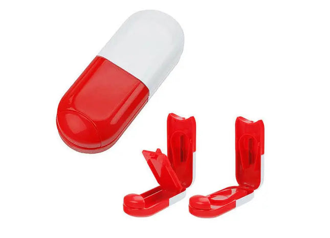 Pillendose Tablettenform (3 Fächer) – Weiß-Rot, praktische und stilvolle Aufbewahrungslösung für Medikamente TK Gruppe® Grosshandel 