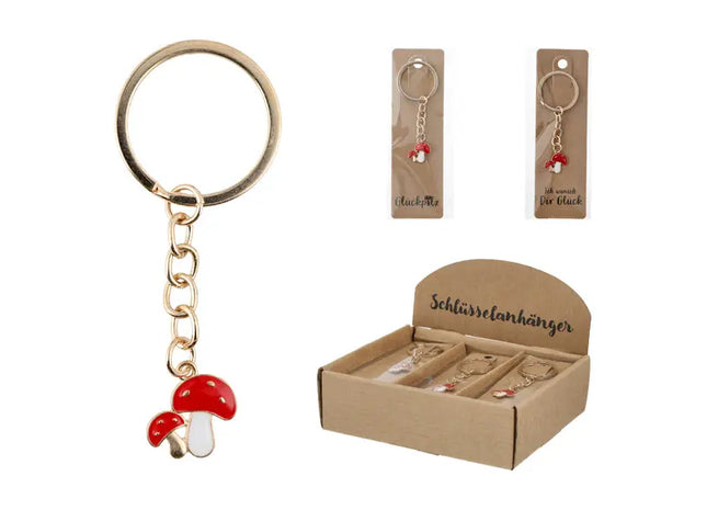 Pilz Schlüsselanhänger im Doppelpack auf Karte - Zauberhaftes Design TK Gruppe® Grosshandel 