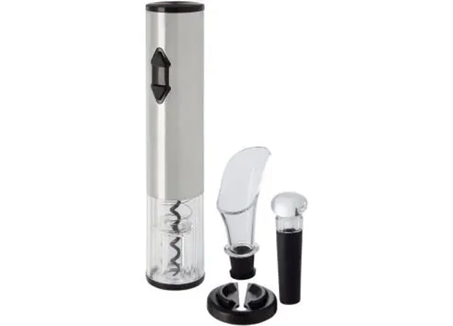 Pino Elektrokorkenzieher-Set - Silber, Luxuriöses Weinöffner-Komplettset TK Gruppe® Grosshandel 