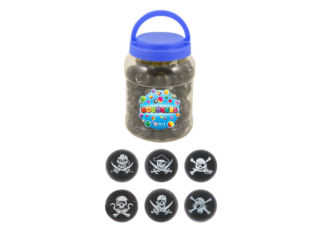 Piraten-Jet-Bälle 3,3 cm, 6 verschiedene Motive, hochgesprungene Mini-Bälle für Themenpartys und Spiele TK Gruppe® Grosshandel 